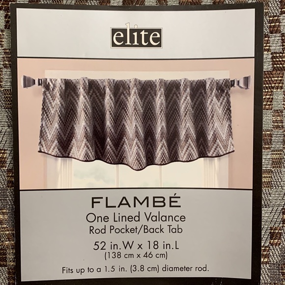 Elite Flambé Lined Back Tab Window Valance - Set Of Four - Picture 2 of 6